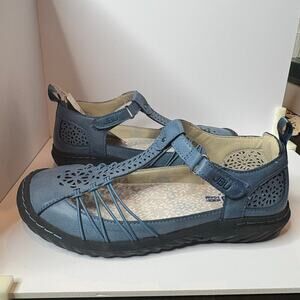 JBU by Jambu Sahara Light Denim Mary Jane Closed Toe Flats Womens Size 7.5